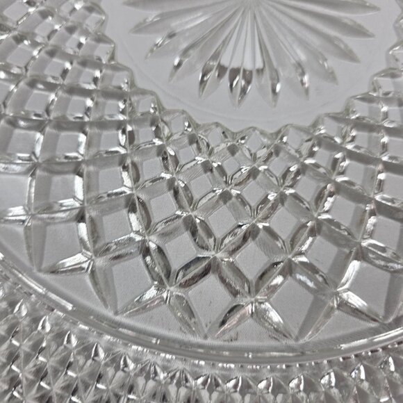 Vintage Anchor Hocking Wexford Cupped Edge Torte Plate Quilted Diamond Design - Picture 8 of 12